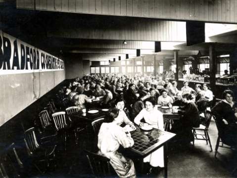 Aspecto de la cantina en una fábrica de... (Producción: 1914-1918)