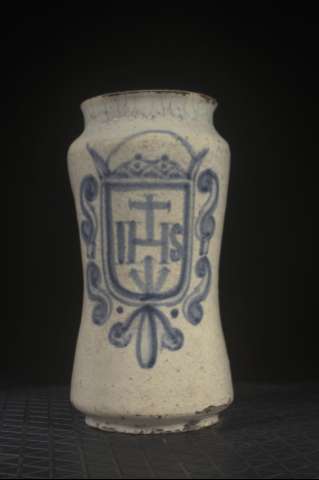 Albarelo de barro vidriado (MU02-37) (Producción: Siglo XVII)