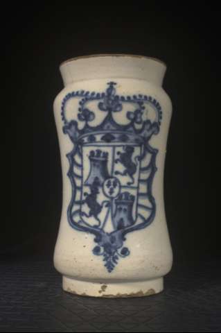 Albarelo de barro vidriado (MU02-52) (Producción: Siglo XVIII)