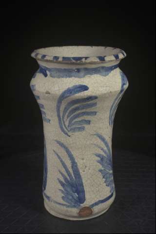 Albarelo de barro vidriado (MU02-119) (Producción: Siglo XVIII 2ª mitad)