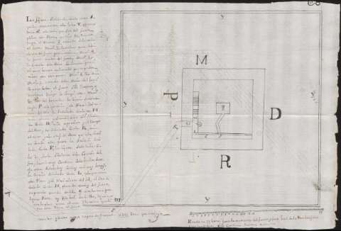 Croquis de la planta y perspectiva del Fuerte... (1707)