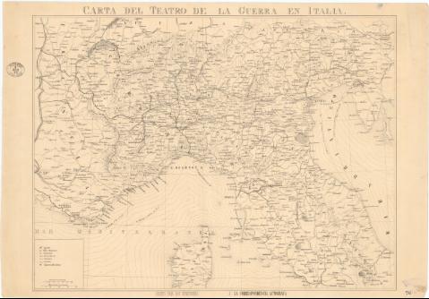 Carta del teatro de la Guerra en Italia (1850-1859 ?)