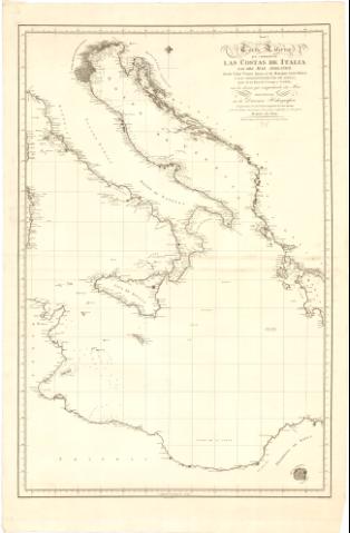 Carta Esférica que comprende las Costas de... (Año 1824)